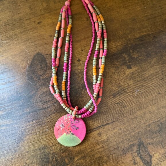 Colorful Wooden Beaded Necklace Set - Picture 5 of 13